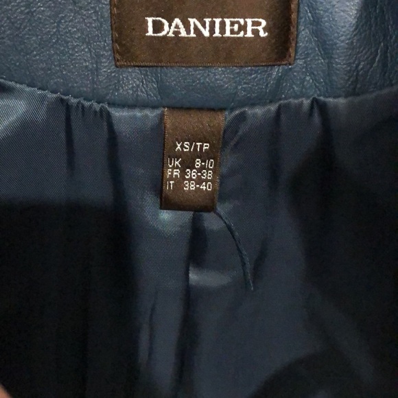 DANIER LEATHER JACKET BLUE - Picture 3 of 5
